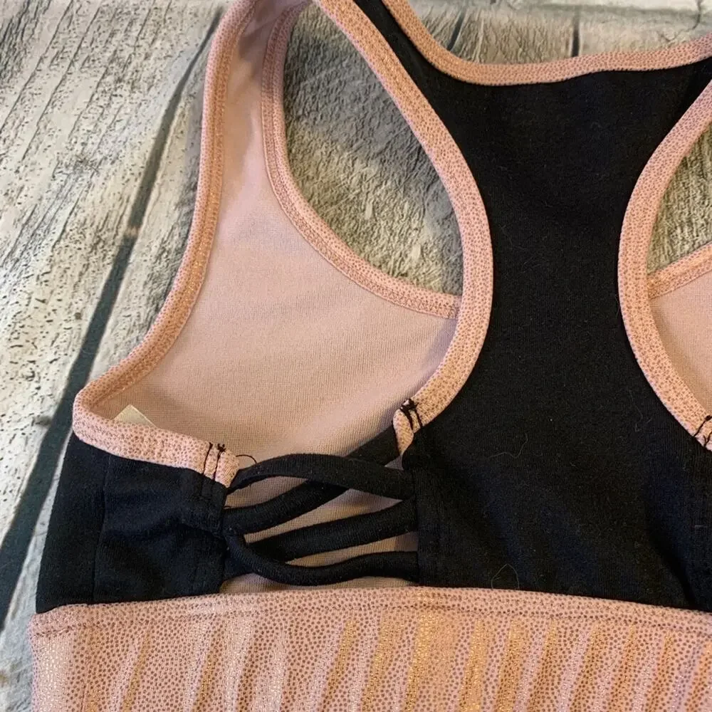 JUSTICE ACTIVE Girl’s Black/Pink Sports Bra / Size: 28